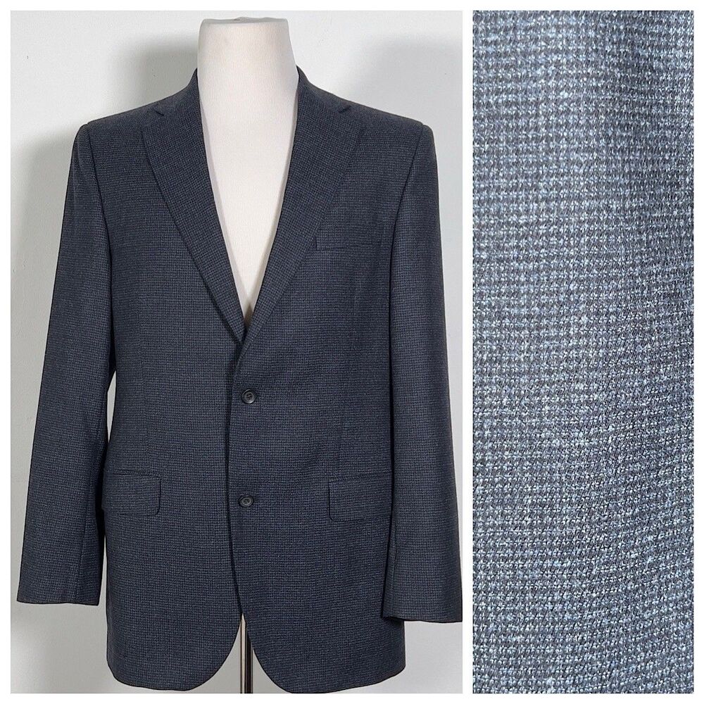 Cremieux Loro Piana Wool 2 Button Blazer Jacket Mens Sz 40L Blue Single‎ Vent